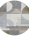 LOOMLAN Rugs Daeira Brown Washable Indoor-Outdoor Rug