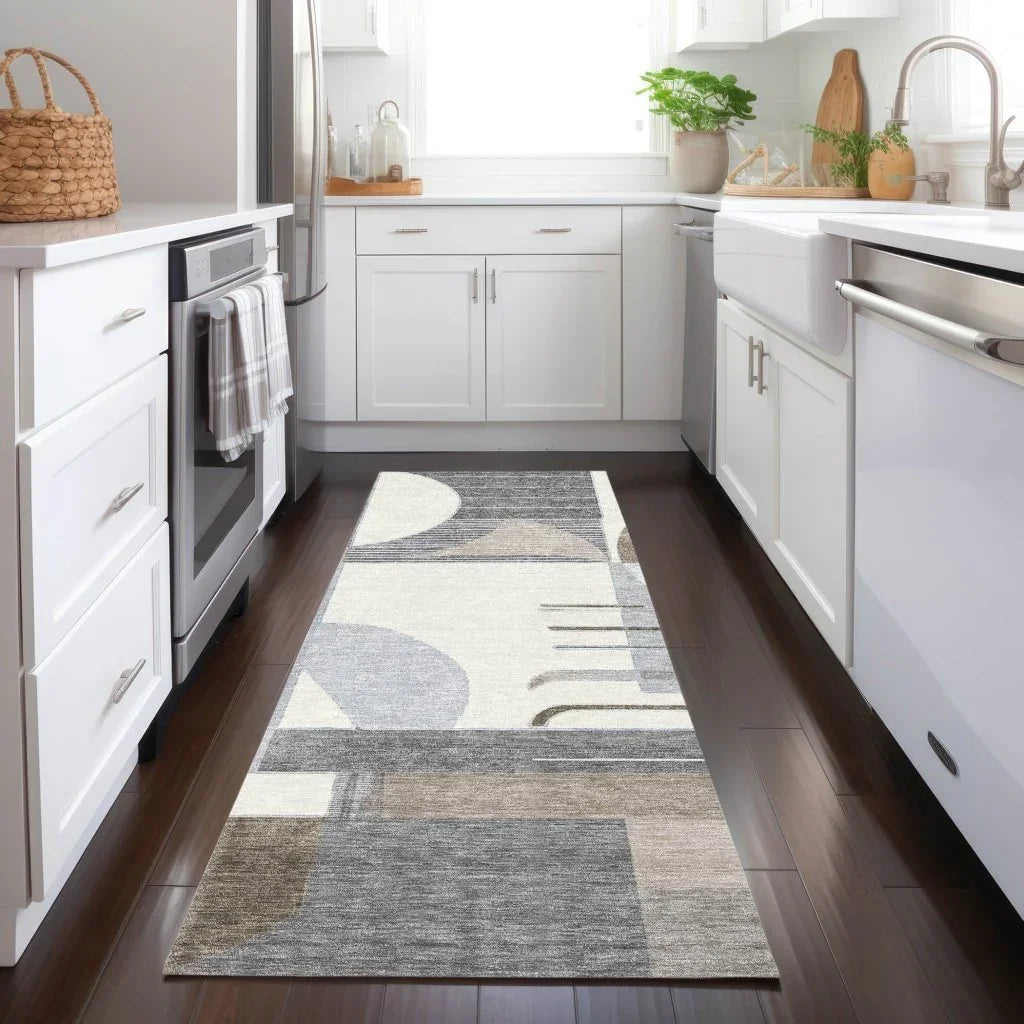 LOOMLAN Rugs Daeira Brown Washable Indoor-Outdoor Rug