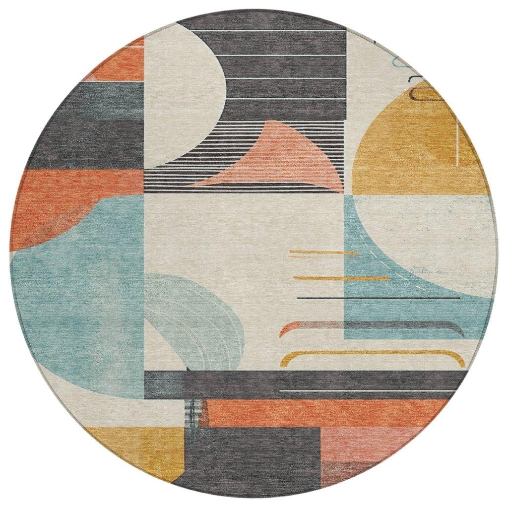 LOOMLAN Rugs Daeira Gray Washable Indoor-Outdoor Rug