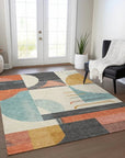 LOOMLAN Rugs Daeira Gray Washable Indoor-Outdoor Rug