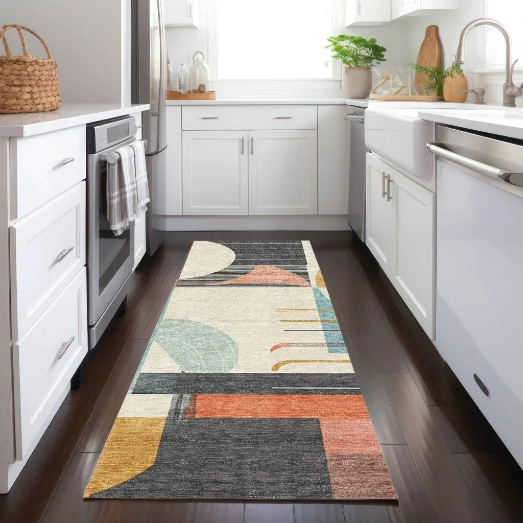 LOOMLAN Rugs Daeira Gray Washable Indoor-Outdoor Rug