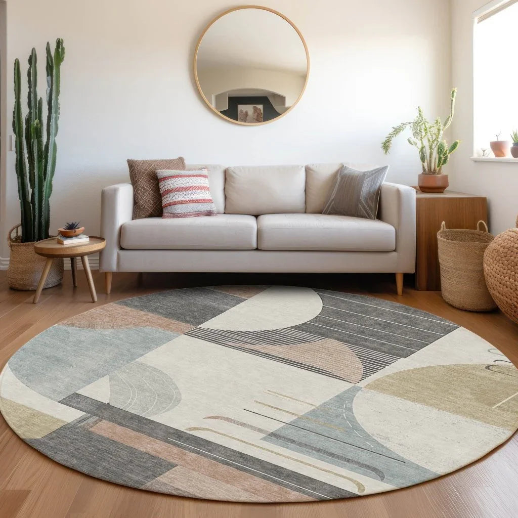 LOOMLAN Rugs Daeira Orange Washable Indoor-Outdoor Rug