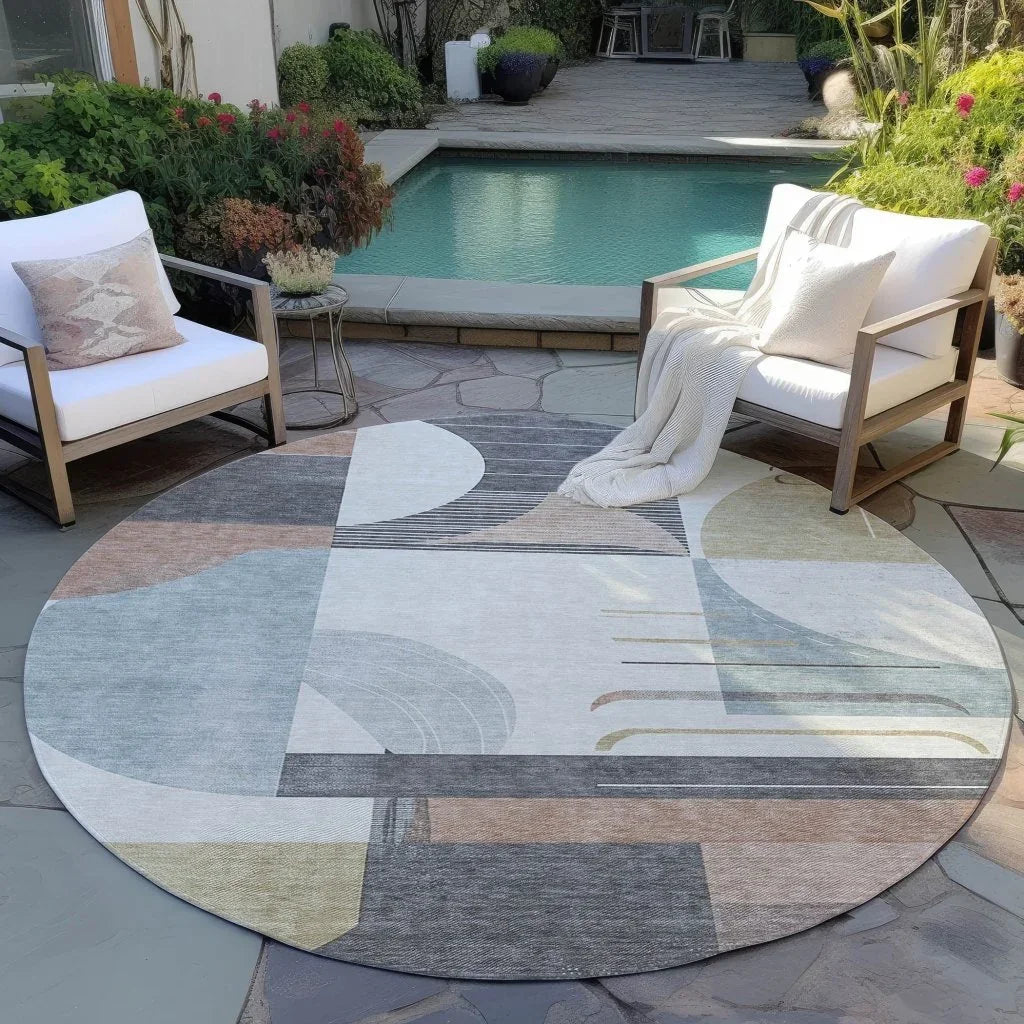 LOOMLAN Rugs Daeira Orange Washable Indoor-Outdoor Rug