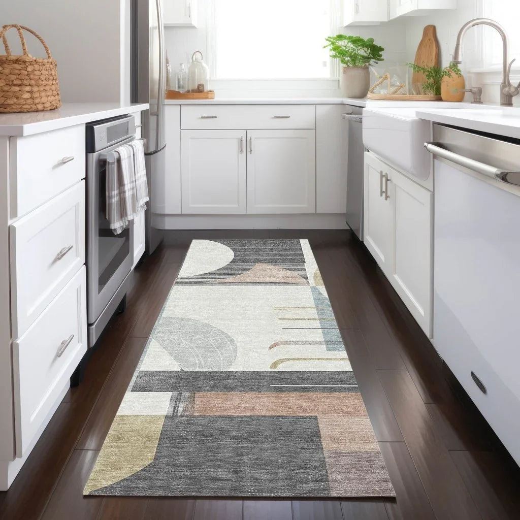 LOOMLAN Rugs Daeira Orange Washable Indoor-Outdoor Rug