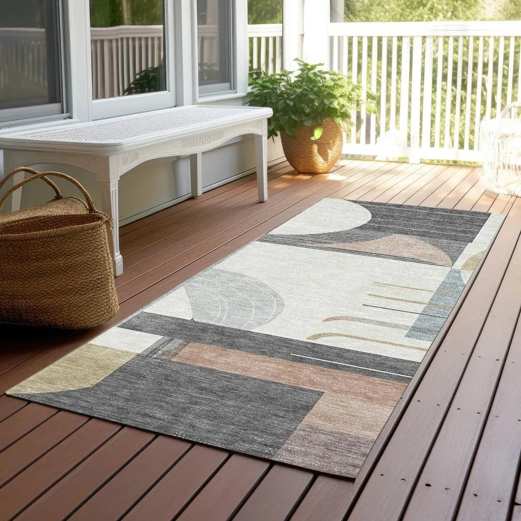 LOOMLAN Rugs Daeira Orange Washable Indoor-Outdoor Rug