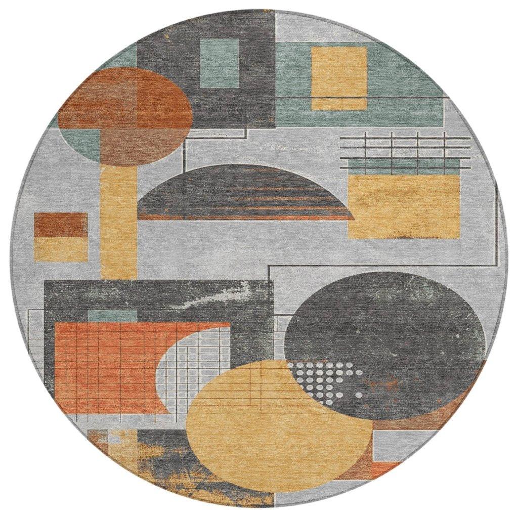 LOOMLAN Rugs Daeon Gray Washable Indoor-Outdoor Rug