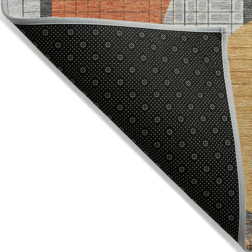 LOOMLAN Rugs Daeon Gray Washable Indoor-Outdoor Rug