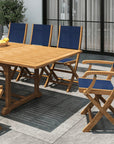 HiTeak Dalton Teak Patio Family Dining Set 9PC