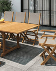 HiTeak Dalton Teak Patio Family Dining Set 9PC