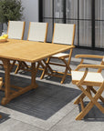 HiTeak Dalton Teak Patio Family Dining Set 9PC