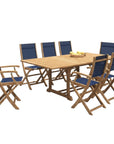 HiTeak Dalton Teak Patio Family Dining Set 9PC