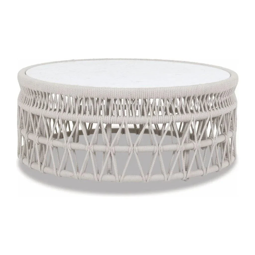 Sunset West Dana Carrara Marble Top Outdoor Coffee Table