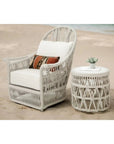 Sunset West Dana Carrara Marble Top Outdoor End Table