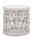 Sunset West Dana Carrara Marble Top Outdoor End Table