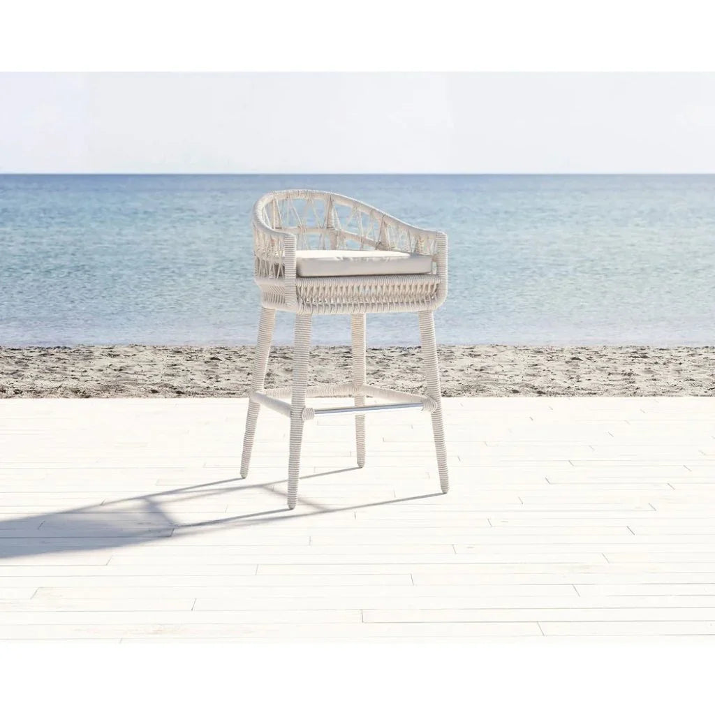 Sunset West Dana Rope Weatherproof Outdoor Bar Stool
