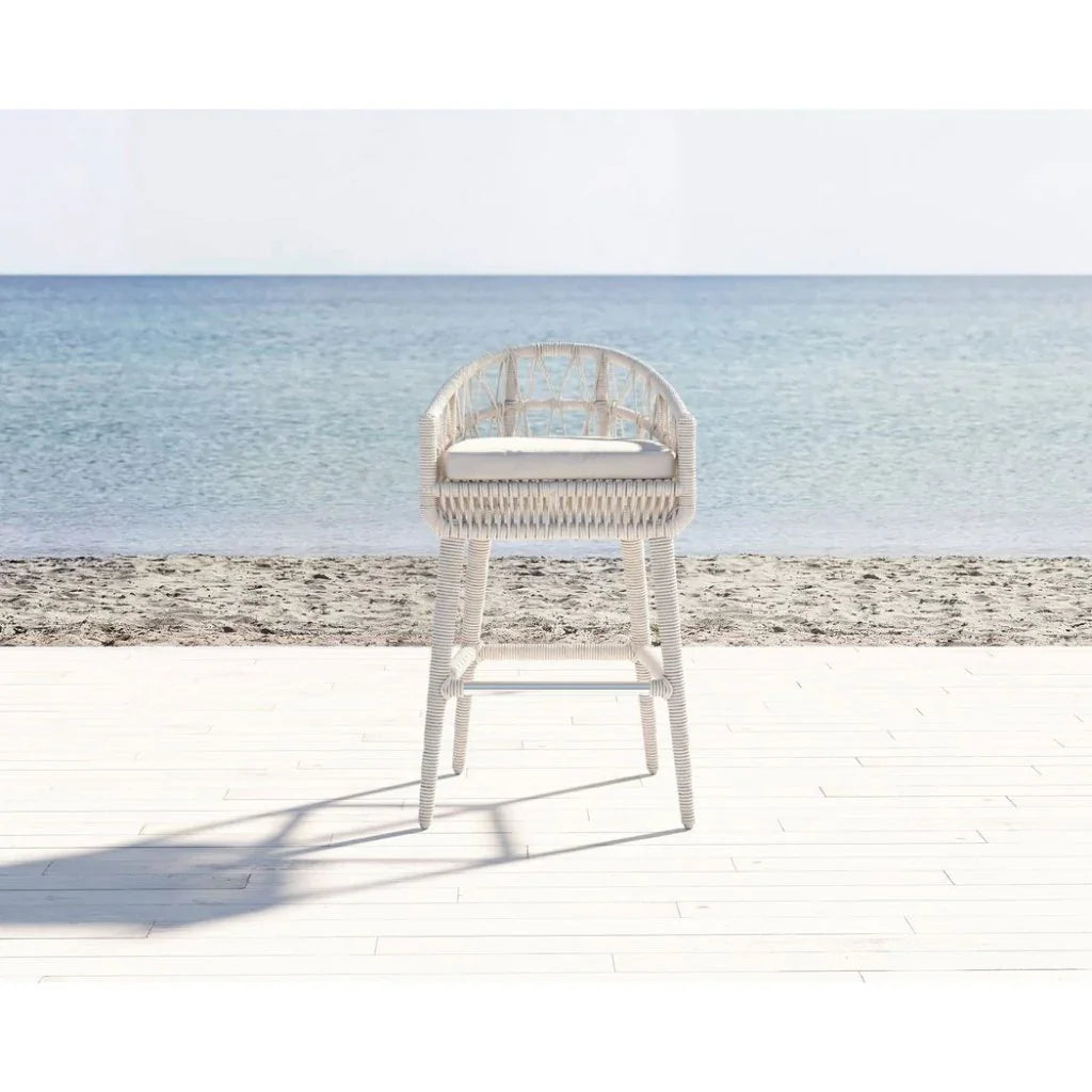 Sunset West Dana Rope Weatherproof Outdoor Bar Stool