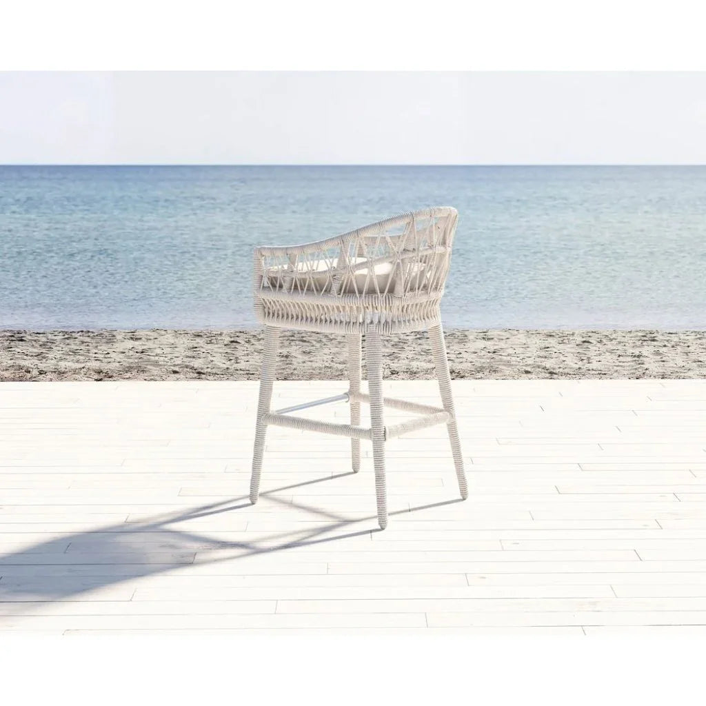 Sunset West Dana Rope Weatherproof Outdoor Bar Stool