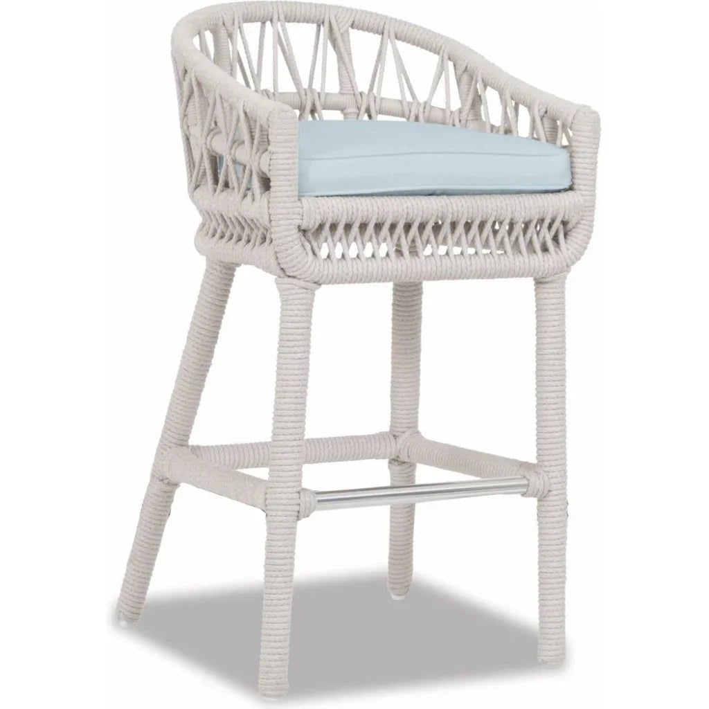 Sunset West Dana Rope Weatherproof Outdoor Bar Stool