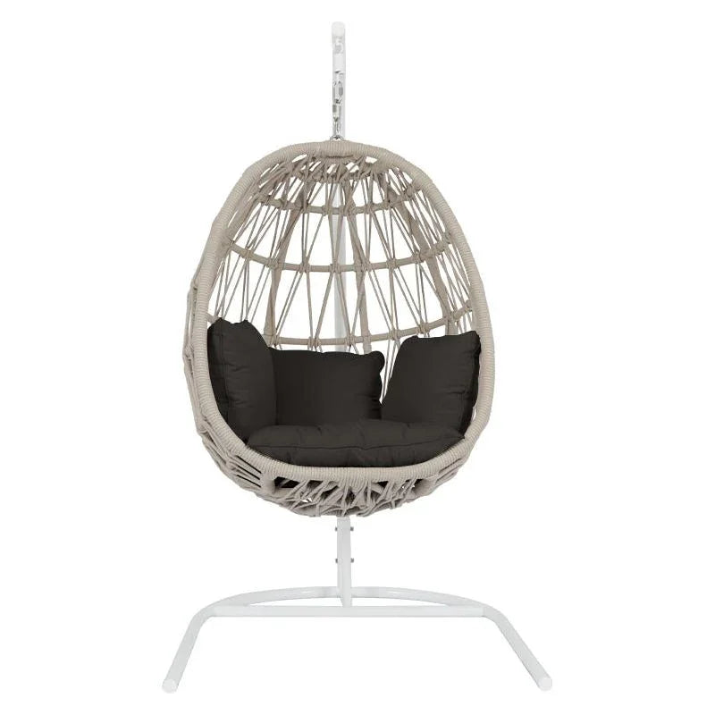 Dana Sunbrella Hanging Outdoor Hangging Chair-Outdoor Hanging Chairs-Sunset West-Spectrum Carbon-LOOMLAN