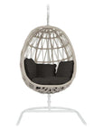 Dana Sunbrella Hanging Outdoor Hangging Chair-Outdoor Hanging Chairs-Sunset West-Spectrum Carbon-LOOMLAN
