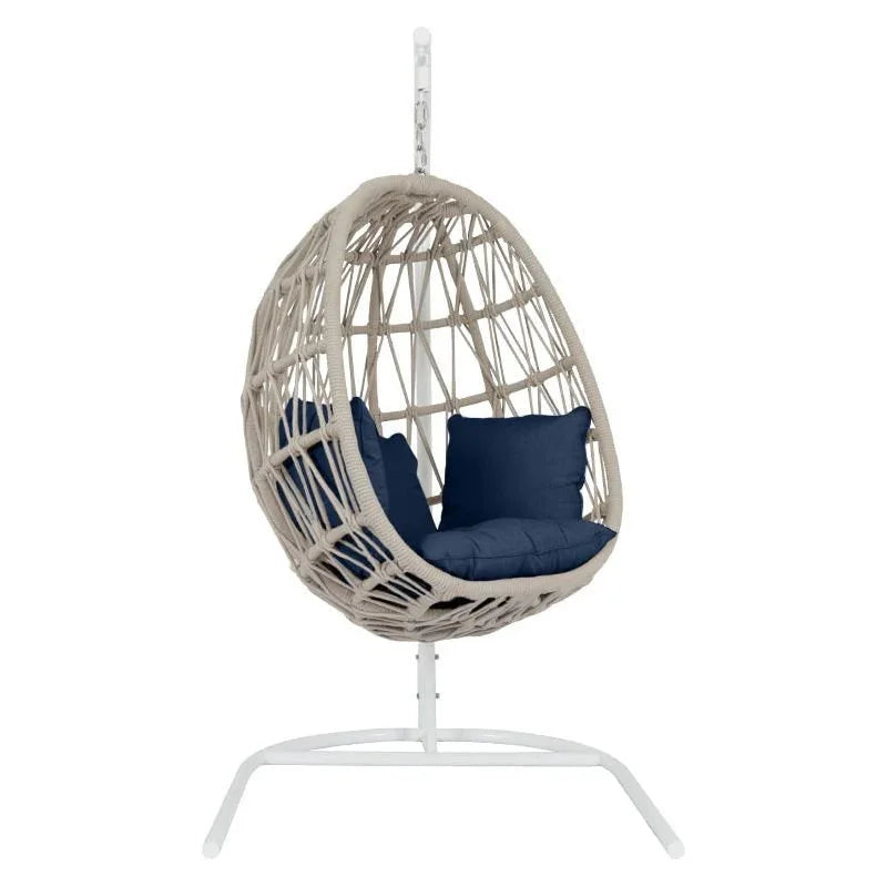 Dana Sunbrella Hanging Outdoor Hangging Chair-Outdoor Hanging Chairs-Sunset West-Spectrum Indigo-LOOMLAN