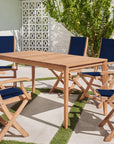 Del Ray 7-Piece Rectangular Teak Outdoor Dining Set-Outdoor Dining Sets-HiTeak-LOOMLAN