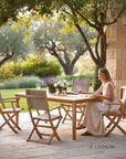 HiTeak Del Ray Teak Patio Rectangular Dining Set 7PC