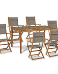 HiTeak Del Ray Teak Patio Rectangular Dining Set 7PC