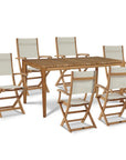 HiTeak Del Ray Teak Patio Rectangular Dining Set 7PC