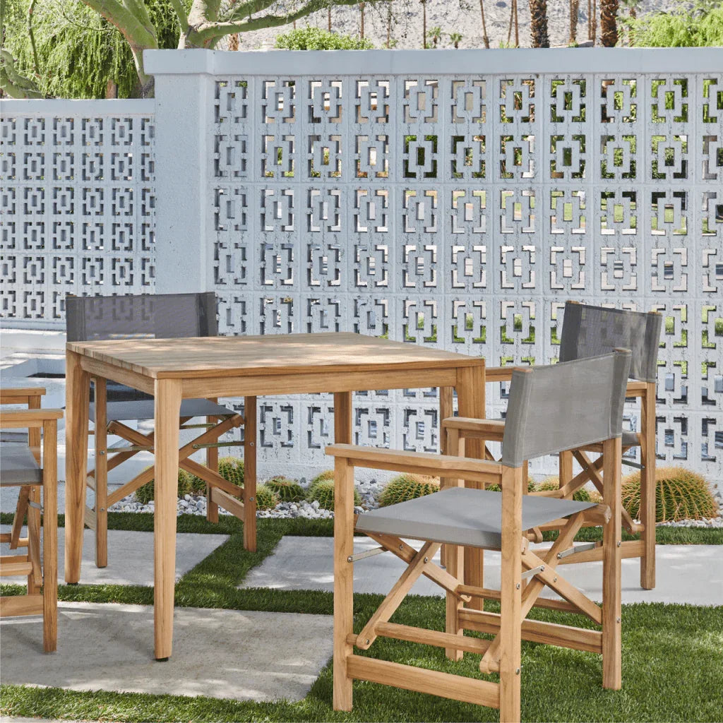 HiTeak Del Ray Teak Patio Square Dining Set 5PC