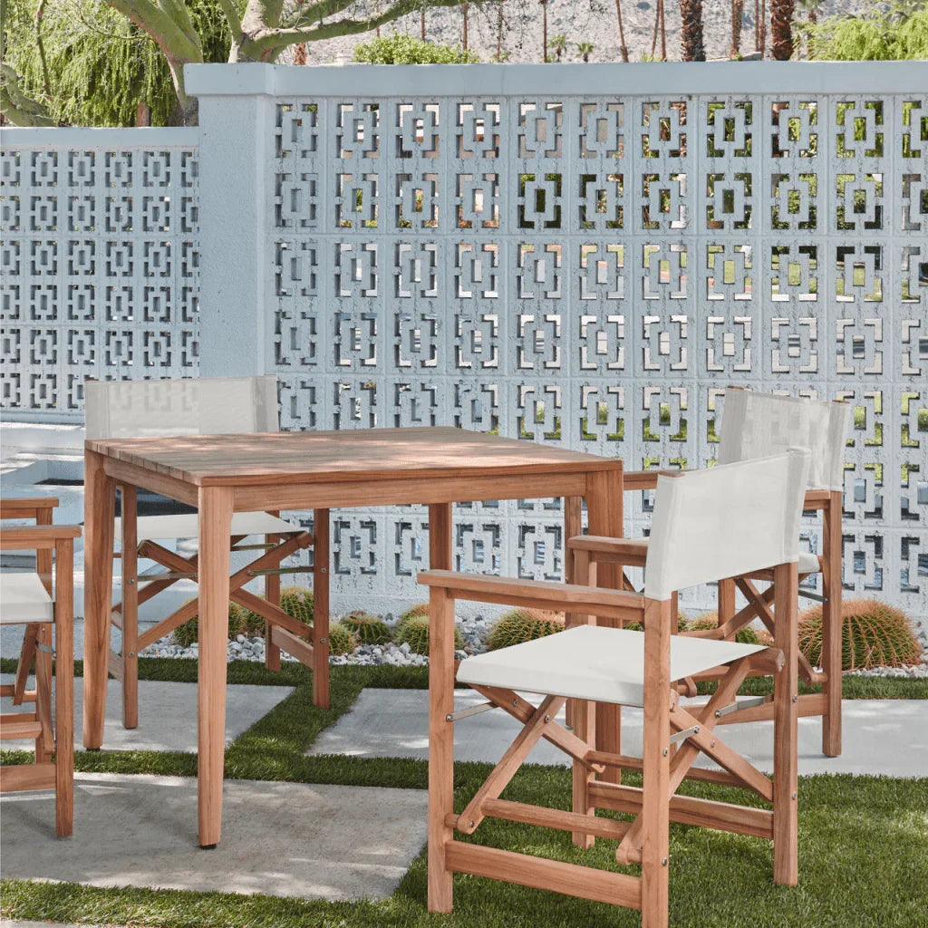 HiTeak Del Ray Teak Patio Square Dining Set 5PC