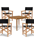 HiTeak Del Ray Teak Patio Square Dining Set 5PC