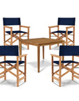 HiTeak Del Ray Teak Patio Square Dining Set 5PC