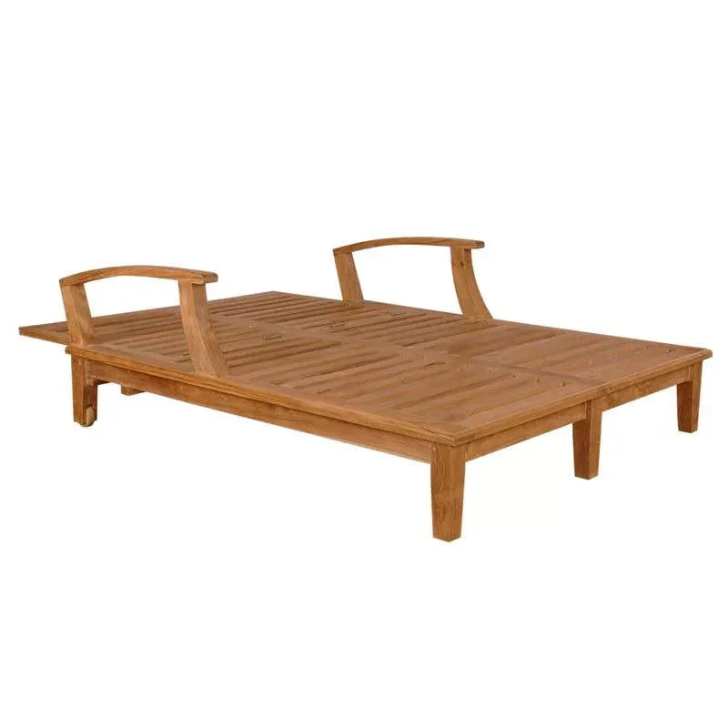 HiTeak Delano Teak Double Reclining Sunlounger Sunbrella