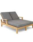 HiTeak Delano Teak Double Reclining Sunlounger Sunbrella