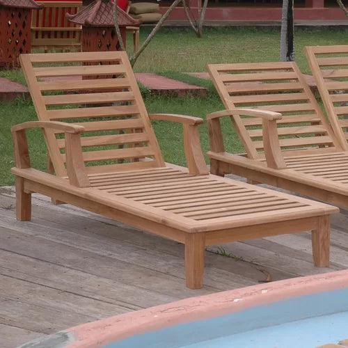 HiTeak Delano Teak Reclining Sunlounger Sunbrella Cushion