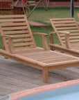 HiTeak Delano Teak Reclining Sunlounger Sunbrella Cushion