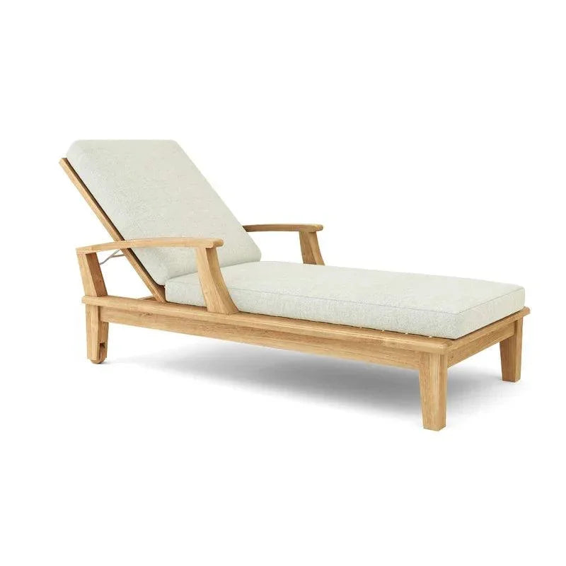 HiTeak Delano Teak Reclining Sunlounger Sunbrella Cushion