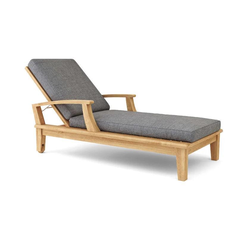 HiTeak Delano Teak Reclining Sunlounger Sunbrella Cushion