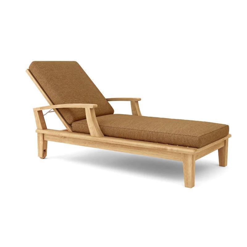 HiTeak Delano Teak Reclining Sunlounger Sunbrella Cushion
