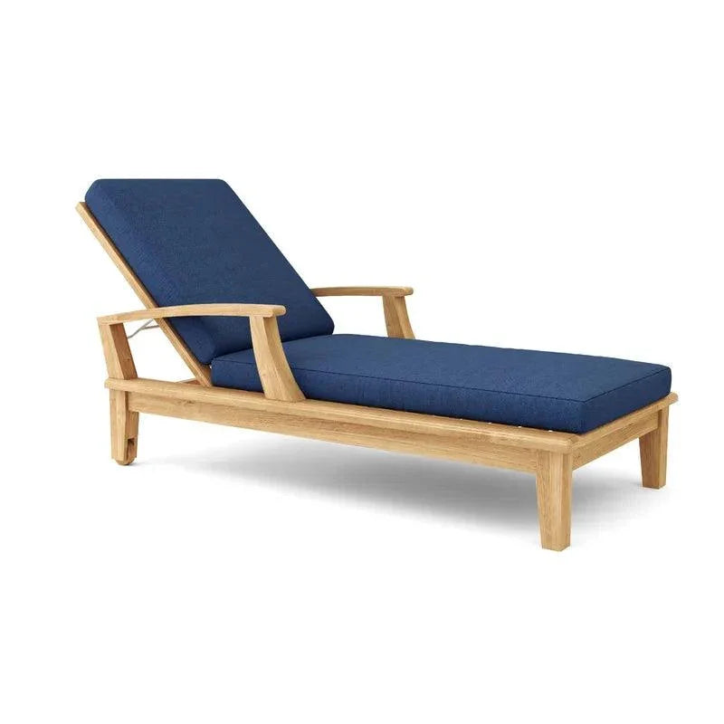 HiTeak Delano Teak Reclining Sunlounger Sunbrella Cushion