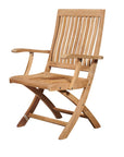 Devon Teak Folding Outdoor Armchair-Outdoor Lounge Chairs-HiTeak-LOOMLAN