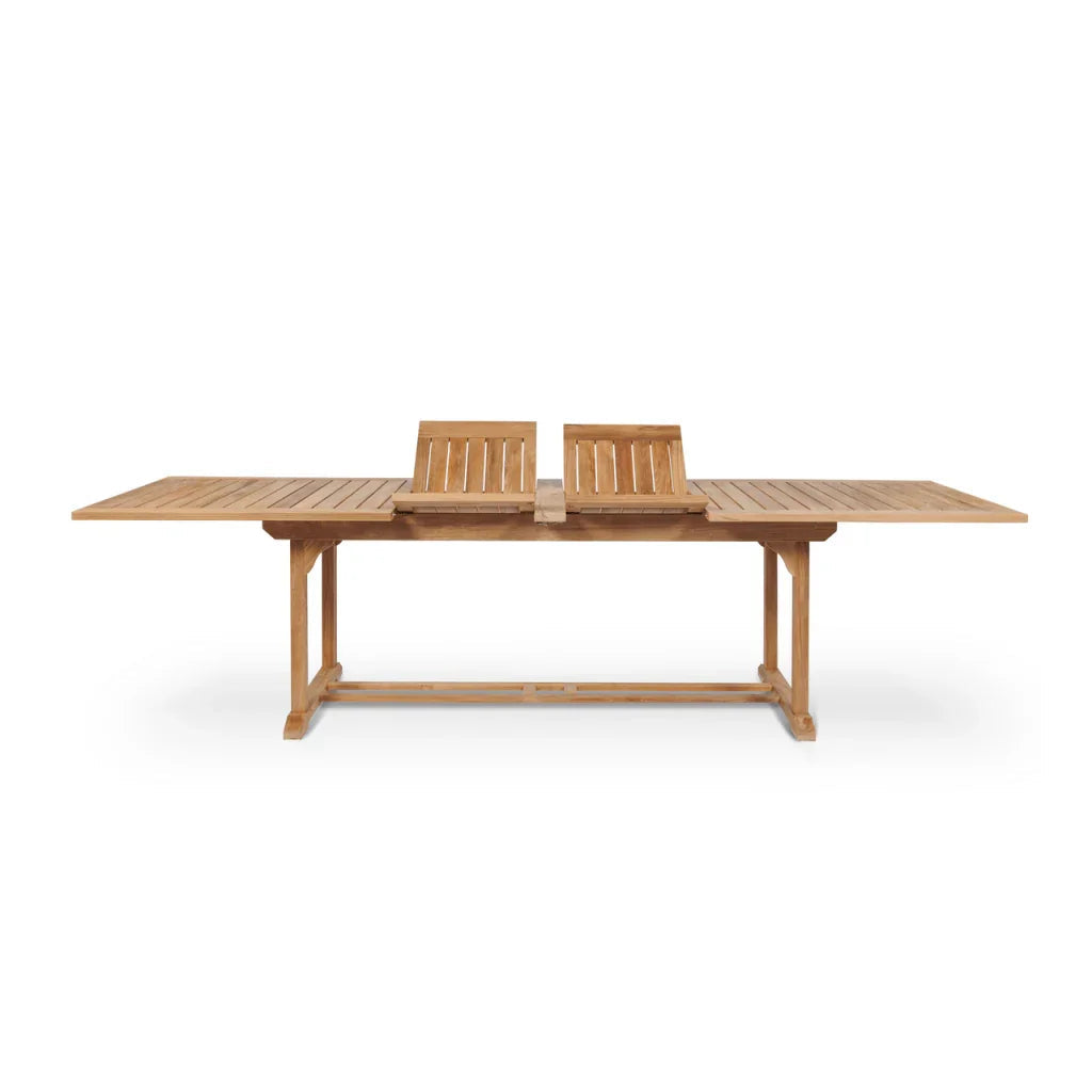 HiTeak Devon Teak Patio Rectangular Family Dining Set 9PC