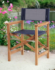 Director Teak Folding Outdoor Folding Armchair-Outdoor Dining Chairs-HiTeak-LOOMLAN