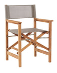 Director Teak Folding Outdoor Folding Armchair-Outdoor Dining Chairs-HiTeak-Taupe-LOOMLAN