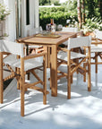 Director Teak Outdoor Counter Height Armchair-Outdoor Counter Stools-HiTeak-LOOMLAN