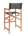 Director Teak Outdoor Counter Height Armchair-Outdoor Counter Stools-HiTeak-LOOMLAN