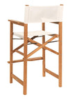 Director Teak Outdoor Counter Height Armchair-Outdoor Counter Stools-HiTeak-LOOMLAN