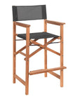 Director Teak Outdoor Counter Height Armchair-Outdoor Counter Stools-HiTeak-Black-LOOMLAN