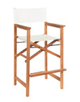 Director Teak Outdoor Counter Height Armchair-Outdoor Counter Stools-HiTeak-White-LOOMLAN